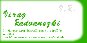virag radvanszki business card